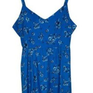 Floral V-Neck Spaghetti Strap Sundress - LOFT (Size 4)